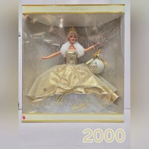 Barbie Gold Celebration Ball Gown with White Fur Collar